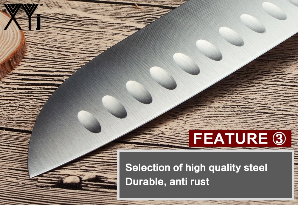 XYj кухонный нож из нержавеющей стали, высокое качество, 8 дюймов, нож шеф-повара сантоку, нож для нарезки, подарок, кухонные ножи, аксессуары, инструмент
