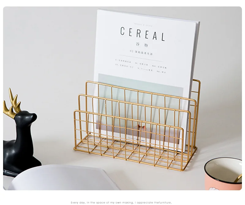 Современная простота, железный стеллаж Zakka для журналов, для гостиной, Настольный ящик для хранения, держатель для телефона, офисный Настольный стеллаж для хранения журналов