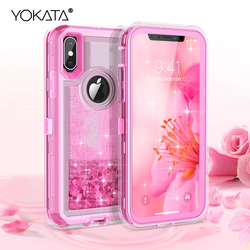 Quicksand Case For iphone X Xs Max 7 8 6 6s Plus Case For iPhone XR Cases Cover 360 TPU Glitter Bling Liquid Hard Full Protect
