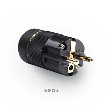 

Copper Colour CC Schuko European Power Plug IEC OFC Gold-plated HiFi Audio Gold-plated power connector European standard plug