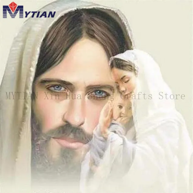 18090359 Jesus DIY Diamond Painting Religion Icon Full Round□ Drill Inlaid 5D Diamond Embroidery Religion Cross Stitch for Decor