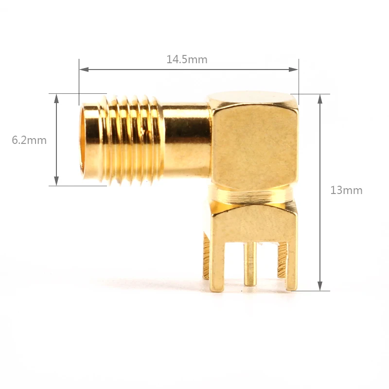 5 шт. SMA женский через отверстие штекер под прямым углом 90 градусов(SMA-KWE) PCB Mount Разъем RF адаптер лучшее качество