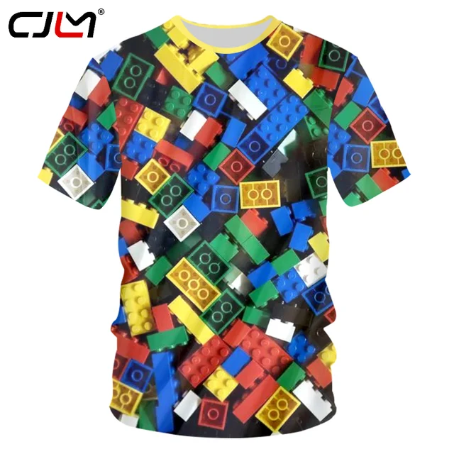 CJLM New Fashion Men Casual Tshirts Man Cool Print Children Toy Lego