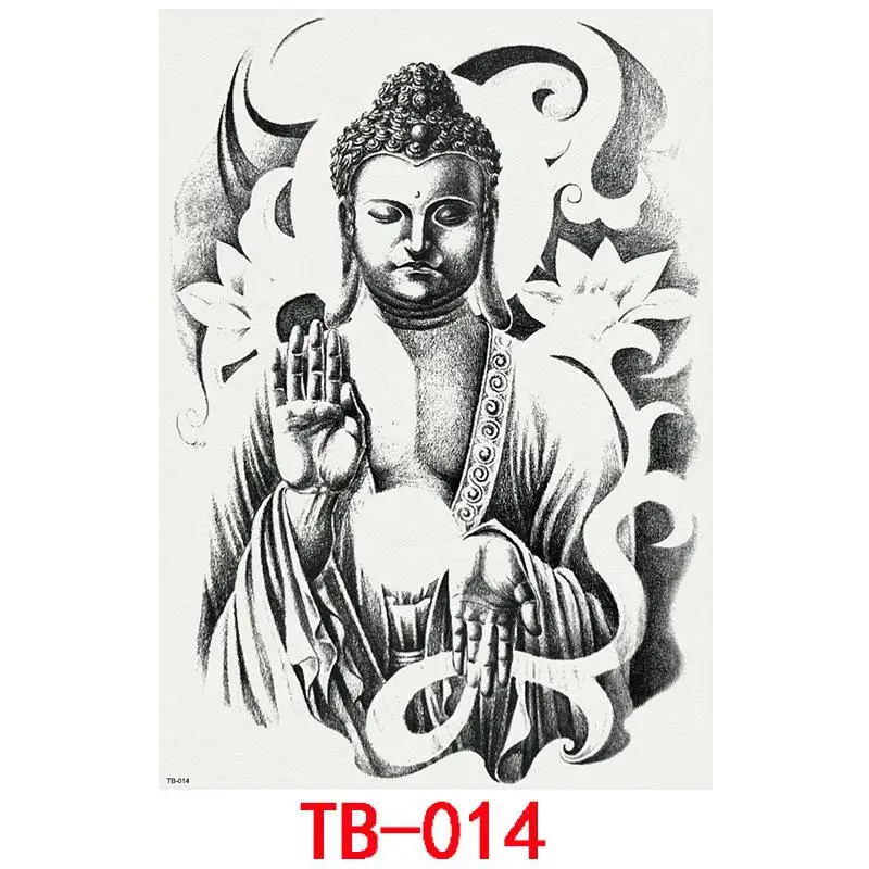 TB-014 Men Women Large Full Back Tattoo Stickers Waterproof Temporary Tattoos Makeup - Цвет: TB-014