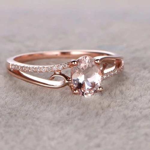 Bague de fiancaille en or rose Clearance