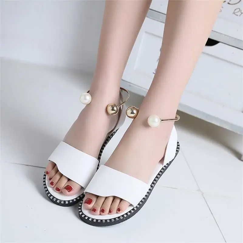 

Women White Sandals Flip Flops Fashion Rome Slip-On Breathable Non-slip Shoes Woman Slides Solid Casual Female 2019 New Summer