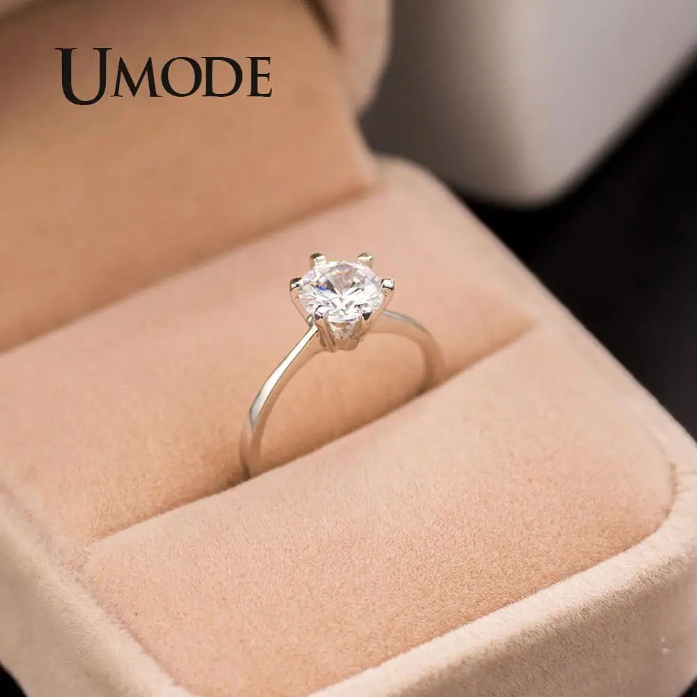 UMODE 1ct циркониевые винтажные обручальные кольца для женщин, дамские кольца, роскошные брендовые модные ювелирные изделия JR0012C