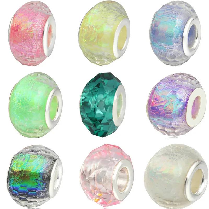 New Arrival Glass Round Faceted Mix Color Charms Beads Fit Pandora Bracelets for Women DIY Jewelry Making Birthday Present | Украшения и