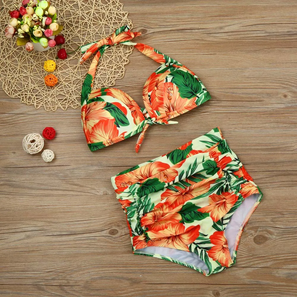 

Monokini Bikiny Women Bikini Set Push Up Padded Swimwear Bathing High Waist Swimsuit Beachwear Brazilian Tankini Bikini