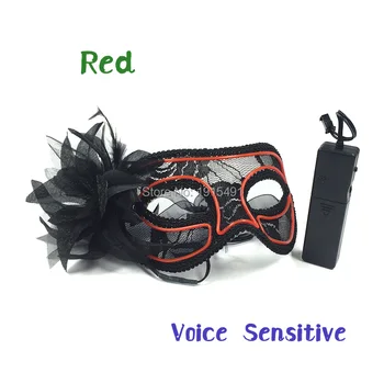 

European Favors Holiday Lights Led Neon Venetian Mask Attractive EL Cold Light Dentelle Mask for Party Dance Performance Show