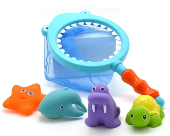 

[TOP] Bath Toy Fishing game capture Spray dolphins Turtle Sea lions and Change color starfish Marine Animals set playing water