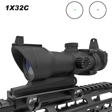 Hunting Scope Tactical ACOG 1X32 Red Dot Sight Scope Optic Reflex Riflescope With 20mm Picatinny Rail For Rifle M4 M16 Airsoft цена Hunting Scope Tactical ACOG 1X32 Red Dot Sight Scope Optic Reflex Riflescope With 20mm Picatinny Rail For Rifle M4 M16 Airsoft цены онлайн