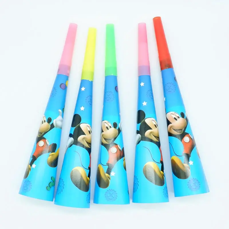 

Disney Mickey Mouse 6Pcs/Lot Horn Kids Birthday Party Supplies Event Party Supplies Children's Favorites Party Decor Noise Maker