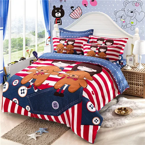Christmas gift mickey mouse bedding set children cartoon sanding cotton