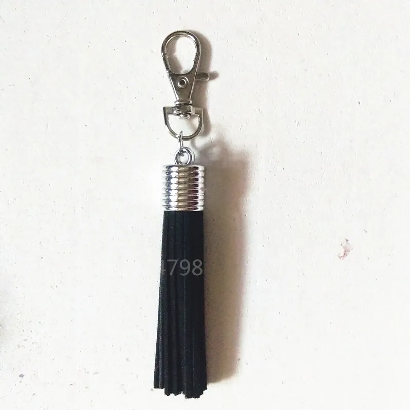 

New Fashion Big Suede Tassels Keychain 8 cm Tassel Keyring Lobster Clasp Tassel Bag Charms 18 Colors Pure Color Tassel Pendant