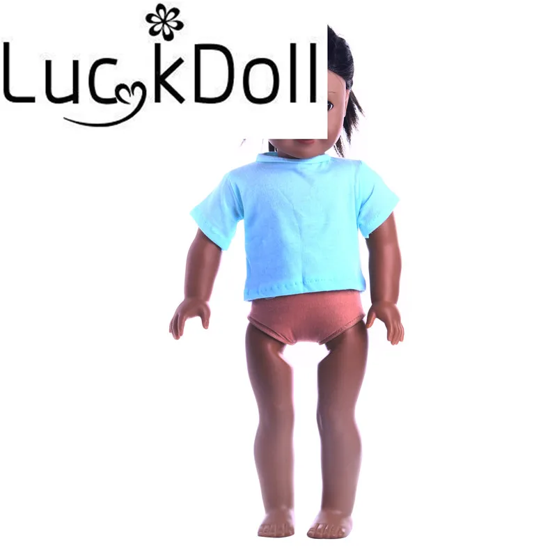 LUCKDOLL Повседневная Спортивная футболка кукла аксессуары для кукольной одежды подходит 18 дюймов американская кукла
