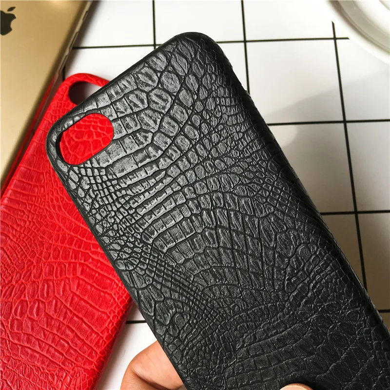 LUDI Luxury Soft PU Leather case for iphone X 8 5 5s SE 6 6s 7plus 6splus crocodile grain 8 colors TPU Cases Back Cover04