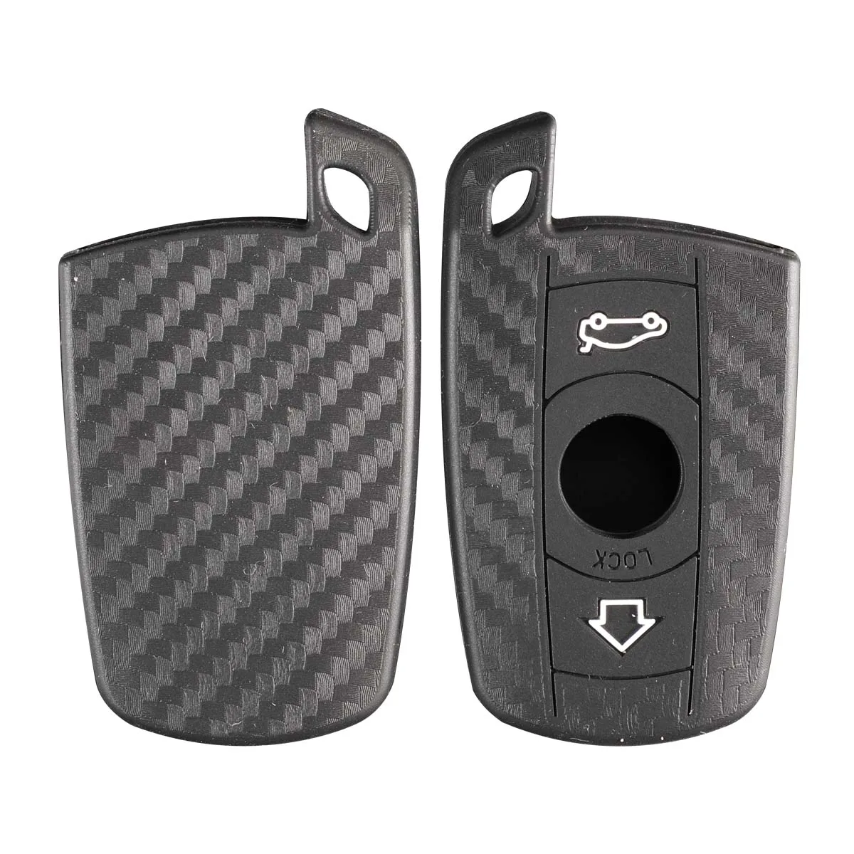 

10pcs Bilchave Carbon Fiber Silicone Car Key Case Cover For BMW 1 3 5 6 Series E90 E91 E92 E60 Remote Key Protector Shell