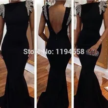 Schönsten Abendkleider Sexy Backless Schwarz-satin-nixe-abend-kleid 2016 Für Besondere Anlässe