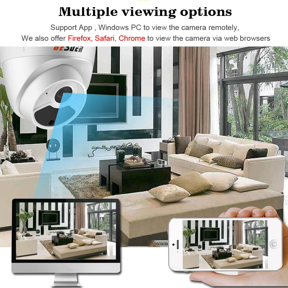 Беспроводная ip камера BESDER FULL HD 1080P 960P 720P с широкоугольным объективом 2 8 мм