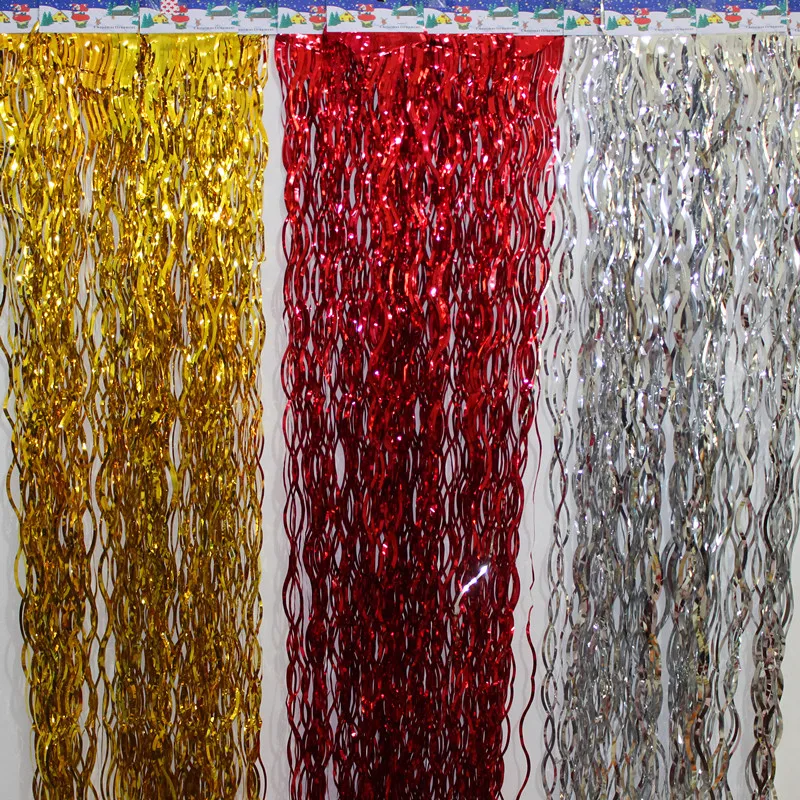 

Bend Metallic Foil Fringe Door Rain Curtains Party Christmas Wedding Photo Booth Props Marriage Gathering Backdrop Decorations