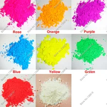 80 грамм x Смешанные 8 неоновые флуоресцентные краски неоновый Пигмент Порошок для ногтей лак и живопись и печать