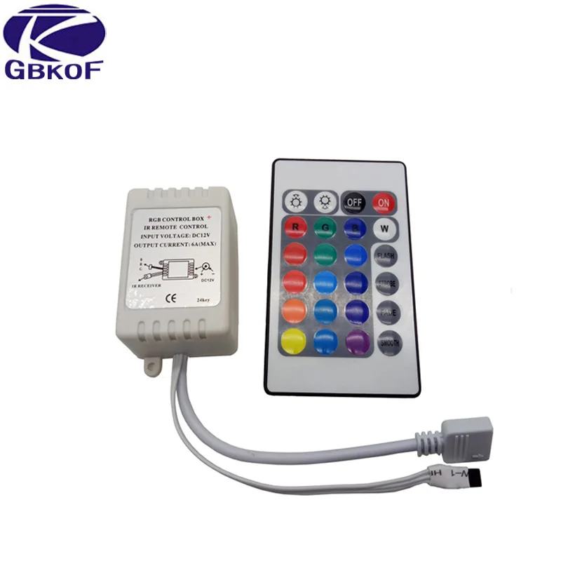 

Free shipping Good 24 key IR RGB remote controller and IR receiver for 3528 5050 RGB led strip Promotion