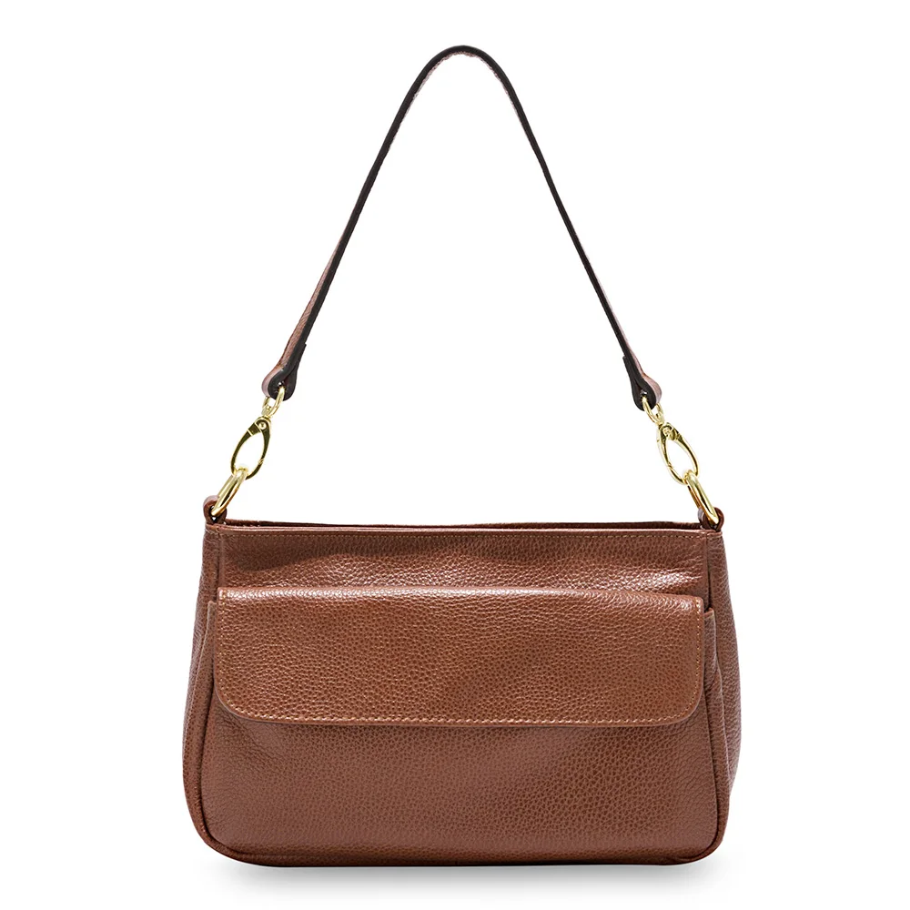 Zency, много цветов, женская сумка через плечо, натуральная кожа, Очаровательная серая дамская сумка через плечо, сумочка, элегантная сумка-тоут - Цвет: Brown