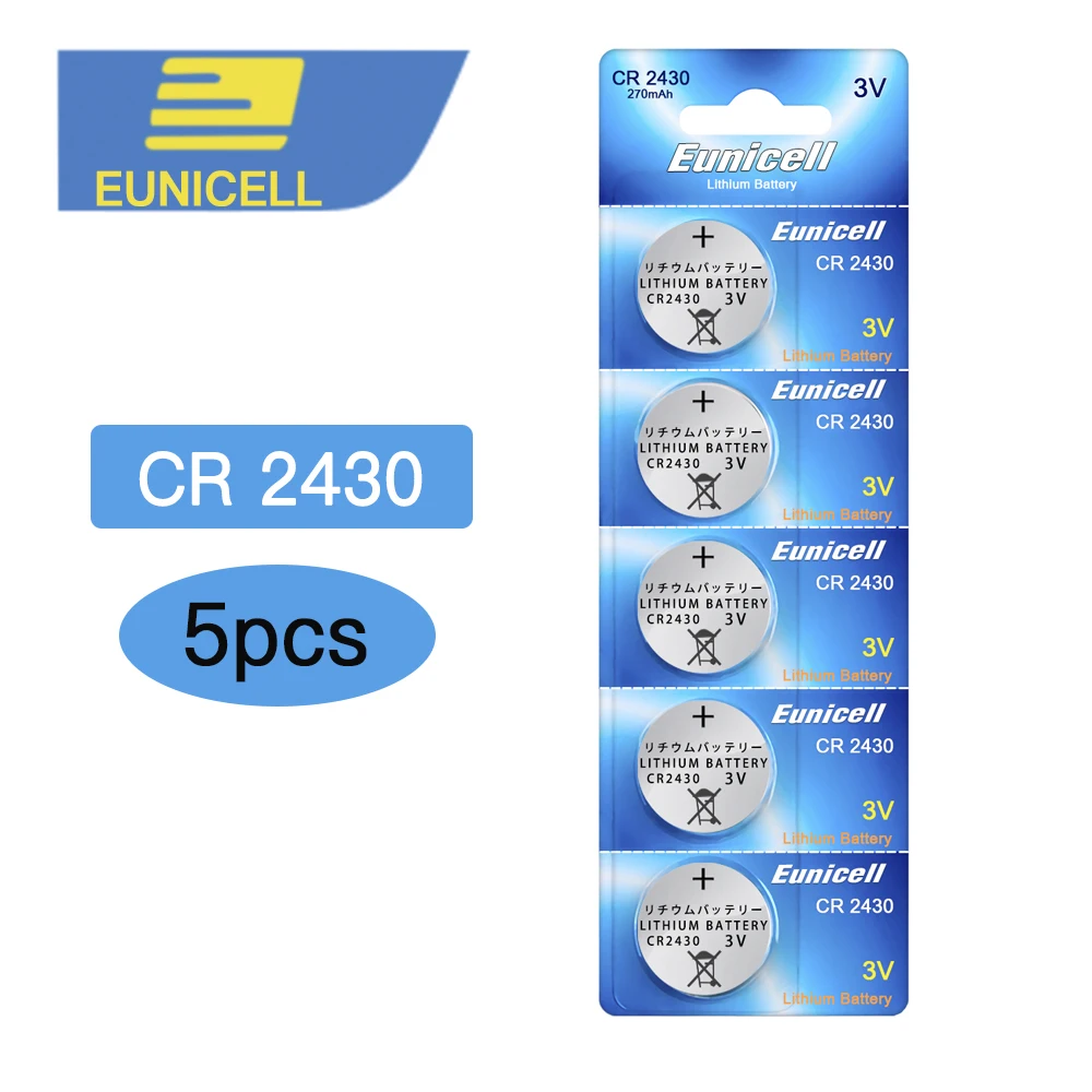 

5pcs CR2430 DL2430 ECR1620 5011LC KCR2430 L20 Lithium Button cell Coin Battery for watch