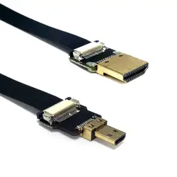 М 0,1 м-1 м прямоугольный 90 градусов HDMI тип A мужчина к Micro HDMI Мужской HDTV FPC плоский кабель для Multicopter аэрофотосъемки