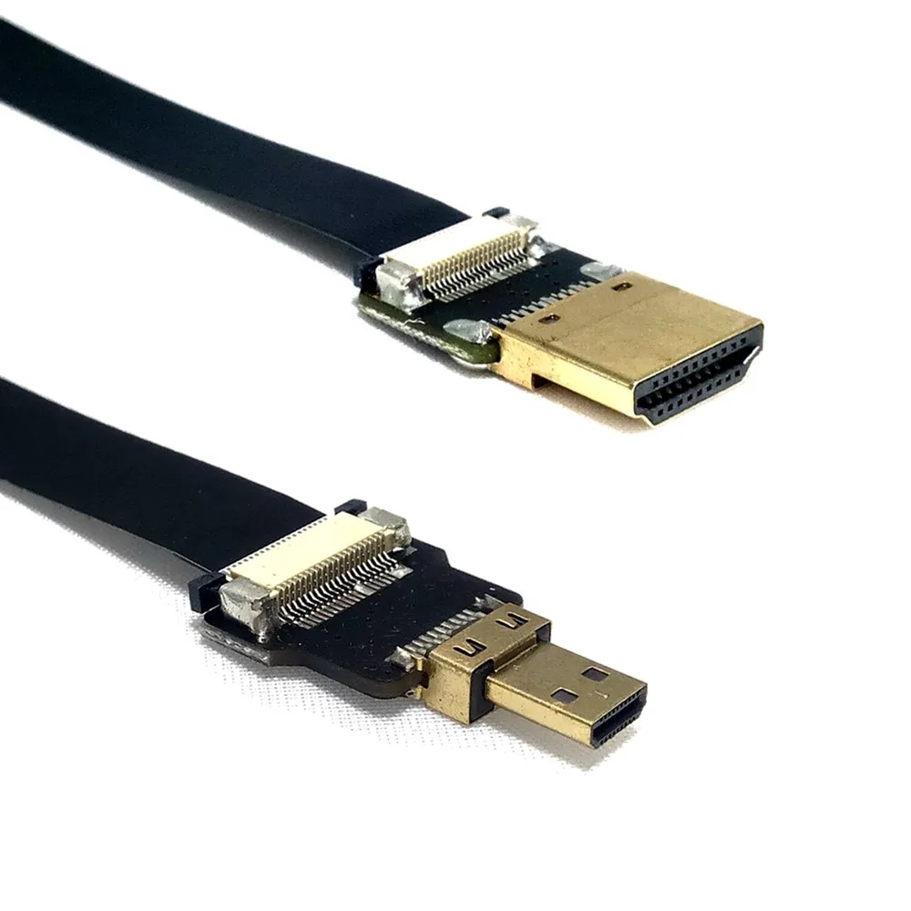 

0.1M-1M Right Angled 90 Degree HDMI Type A Male to Micro HDMI Male HDTV FPC Flat Cable for Multicopter Aerial Photography