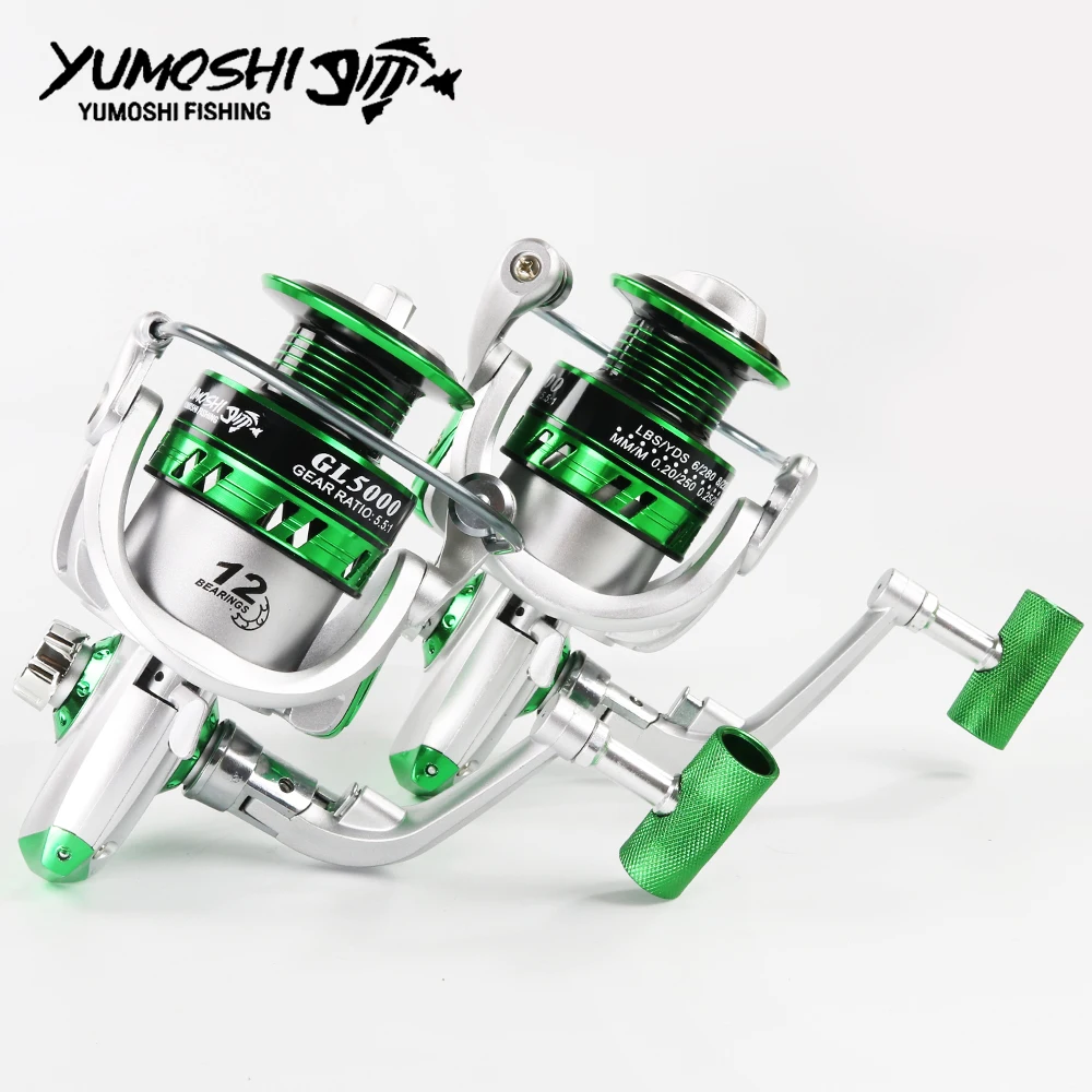 

NEWEST 12BB Ball Bearings Spinning Fishing Reel GL 5.5:1 Right/Left Metal Spool Fishing Tackle