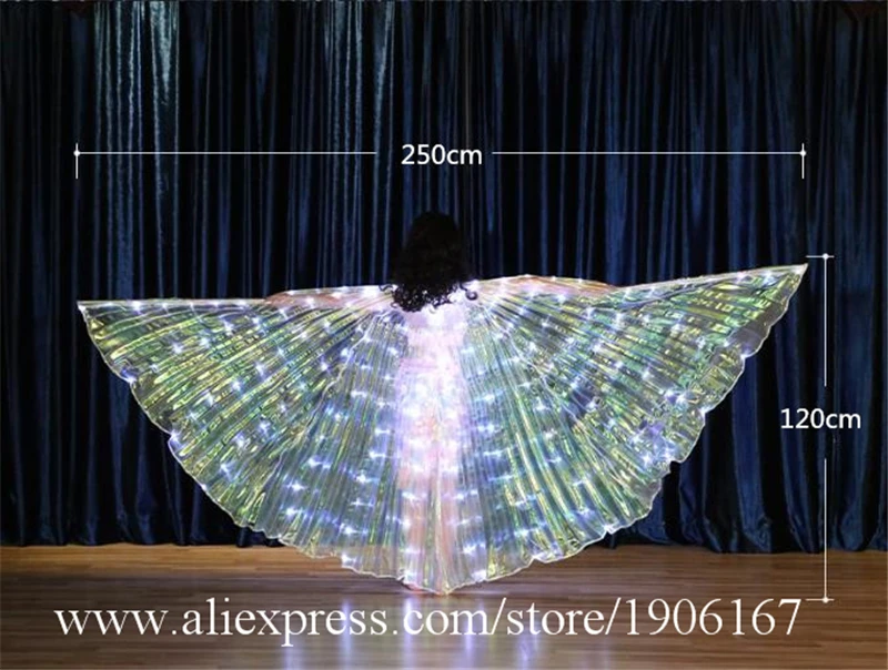 Belly Dance Glowing Wings Cloak Children Fluorescent Butterfly Rainbow Multicolored LED Glowing Wings0