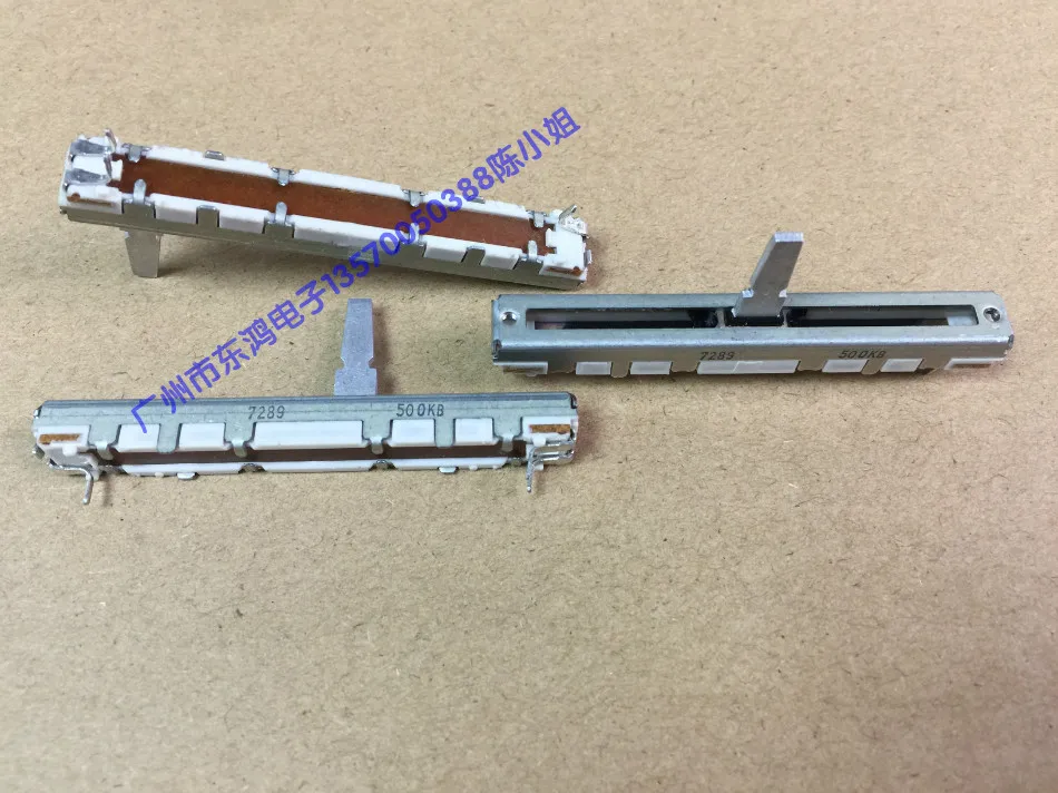 

2PCS/LOT ALPS brand genuine 6 cm sliding potentiometer single linked B500K axis 15mm