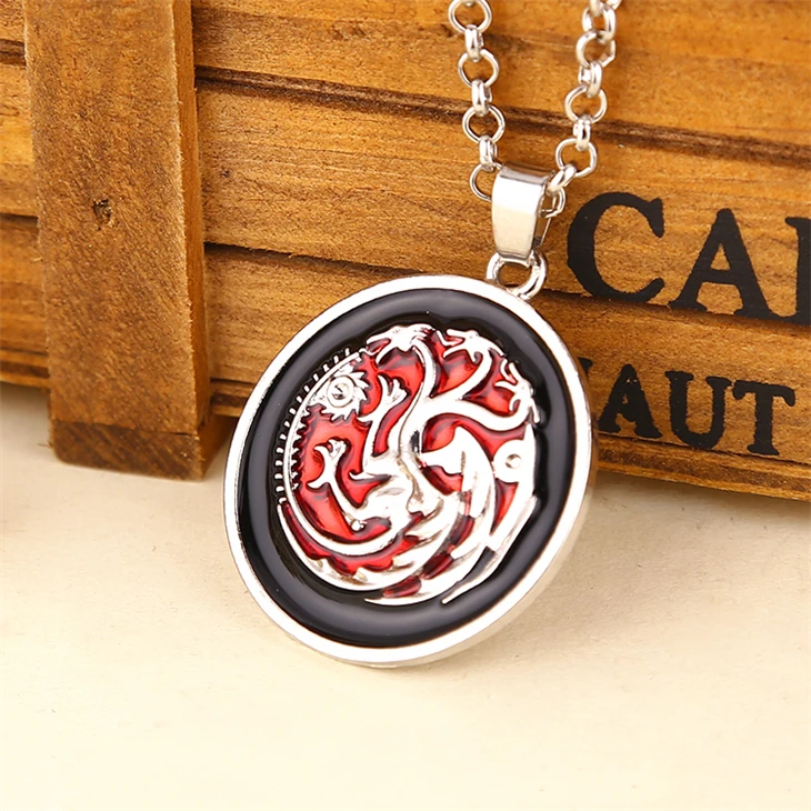 

Game Of Thrones Necklace Daenerys Targaryen Khaleesi Dragon House Song Of Ice And Fire Pendant Movie Jewelry Men Women Wholesale