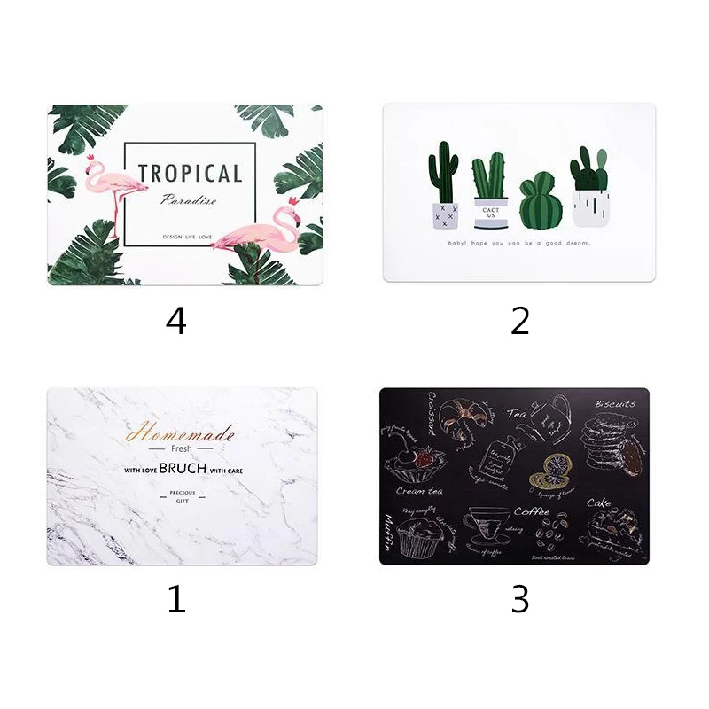 2 قطعة المطبخ أداة طاولة طعام حصيرة PP البلاستيك للحرارة معزول أدوات المائدة سادة عدم الانزلاق تحديد الموقع سجادة مقاومة للماء السلطانية وساد...