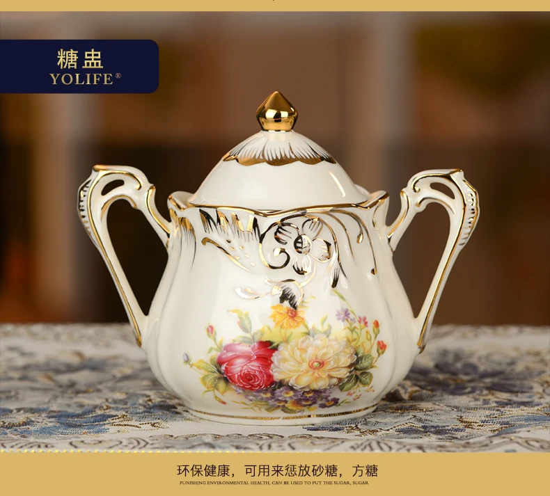 Фарфоровые наборы посуды Yolife китайского корейского дизайна, домашний контур, Золотой 70 шт., столовый сервиз, кофейная чашка, посуда для свадьбы