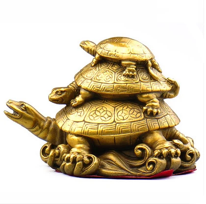 

Three Feng Shui Tortoises for Longevity Figurine