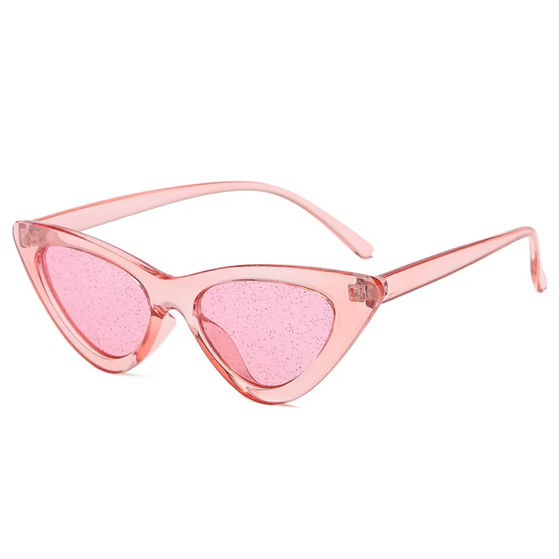 Калейдоскоп очки небольшой кошка глаз Солнцезащитные очки Для женщин Винтаж сексуальная кошка глаз оттенок красный блестящий объектив солнцезащитные очки для женщин UV400 - Цвет линз: Pink