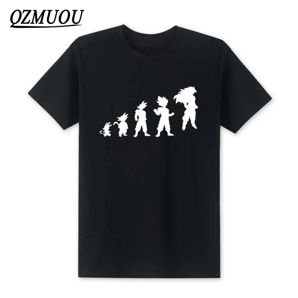 

2019 New Fashion Dragon Ball Z Son Goku T Shirts Goku Evolution T Shirt Men Cotton Short Sleeve O-neck Saiyan Boy Top Tee XS-XXL
