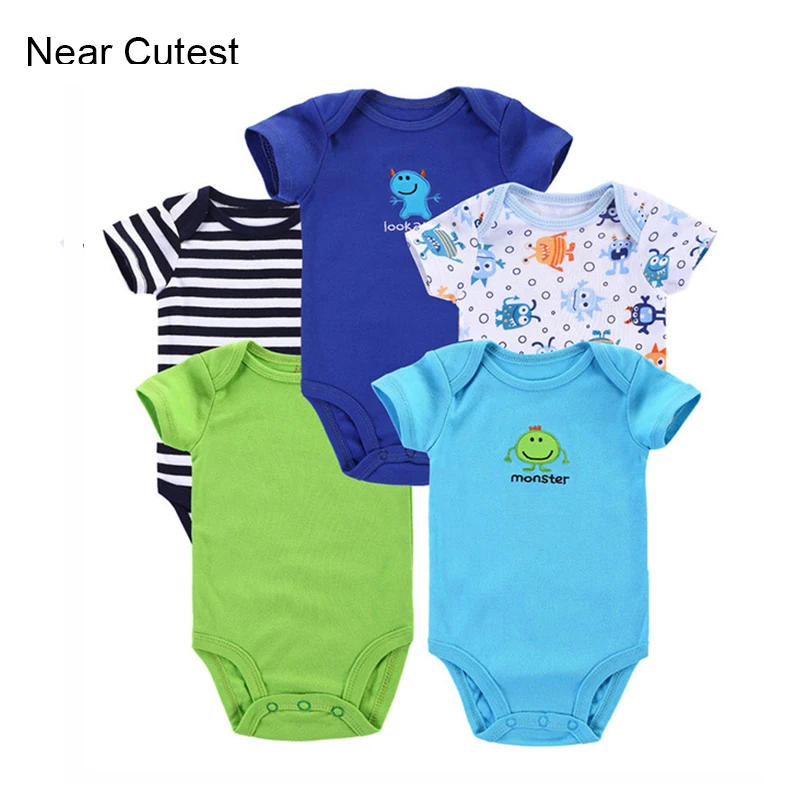 

Near Cutest 5pcs/lot Baby Romper Summer Cotton Baby Boy Girl Clothes Short Sleeve Newborn Baby Clothes Jumpsuit Infant Clothing