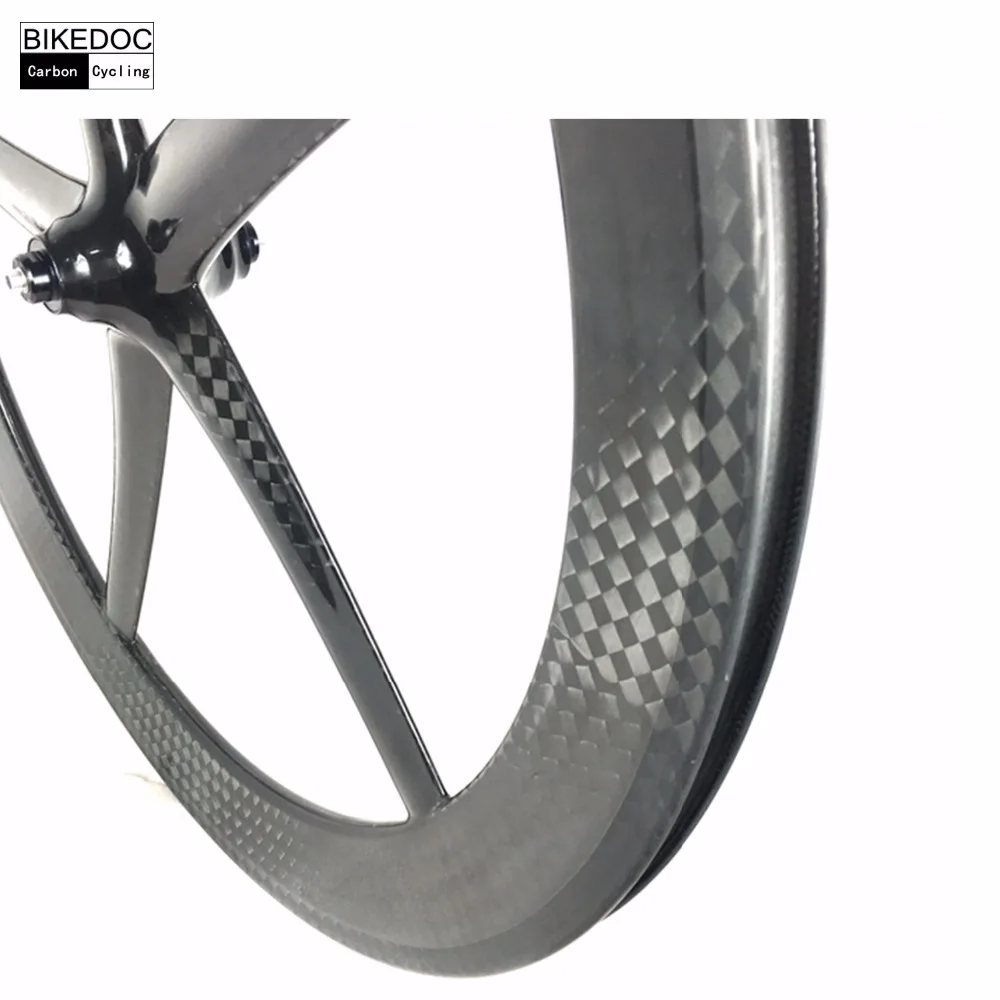 Discount BIKEDOC 700c Carbon 5 Spoke Wheel Tubular And Clincher 65mm Carbon Wheels 25mm Width Fixed Gear Wheels 2 Discount BIKEDOC 700c Carbon 5 Spoke Wheel Tubular And Clincher 65mm Carbon Wheels 25mm Width Fixed Gear Wheels 2