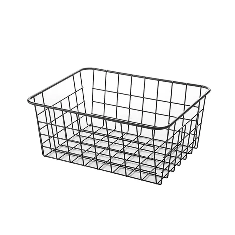 

28x22x12cm Iron Storage Organizer Collecting Basket Container for Kitchen Bathroom Refrigerator