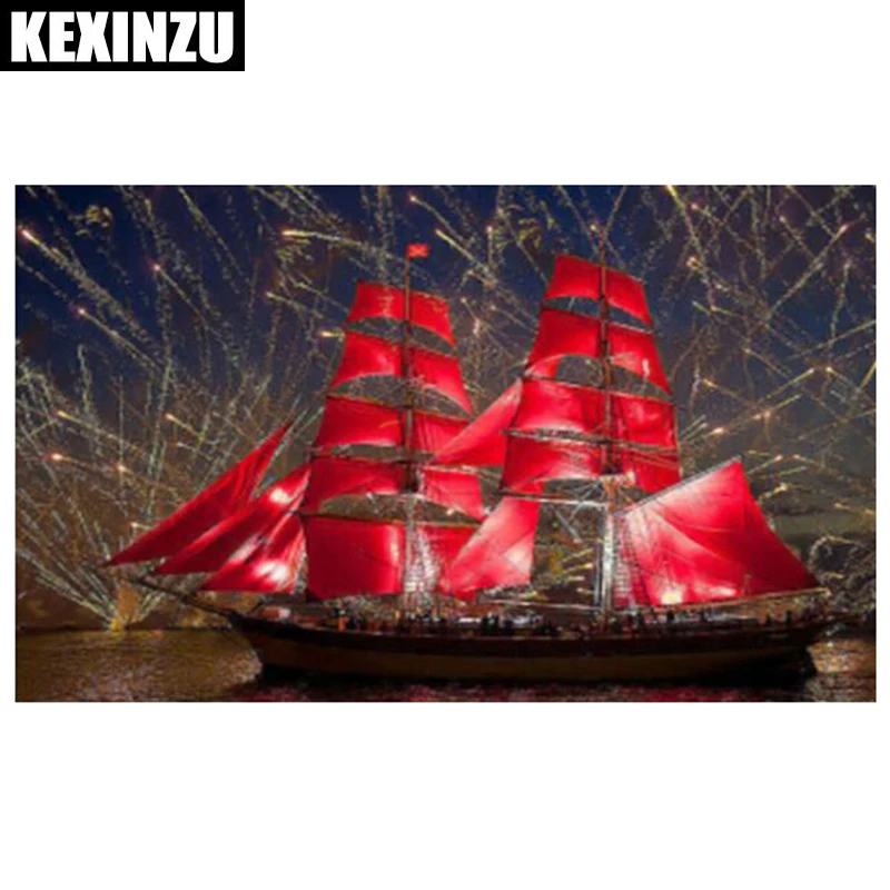 

New 5D DIY Square/Round Full Diamond Painting Needlework Diamond Embroidery,sailboat,Home Decor Gift Wedding decoration