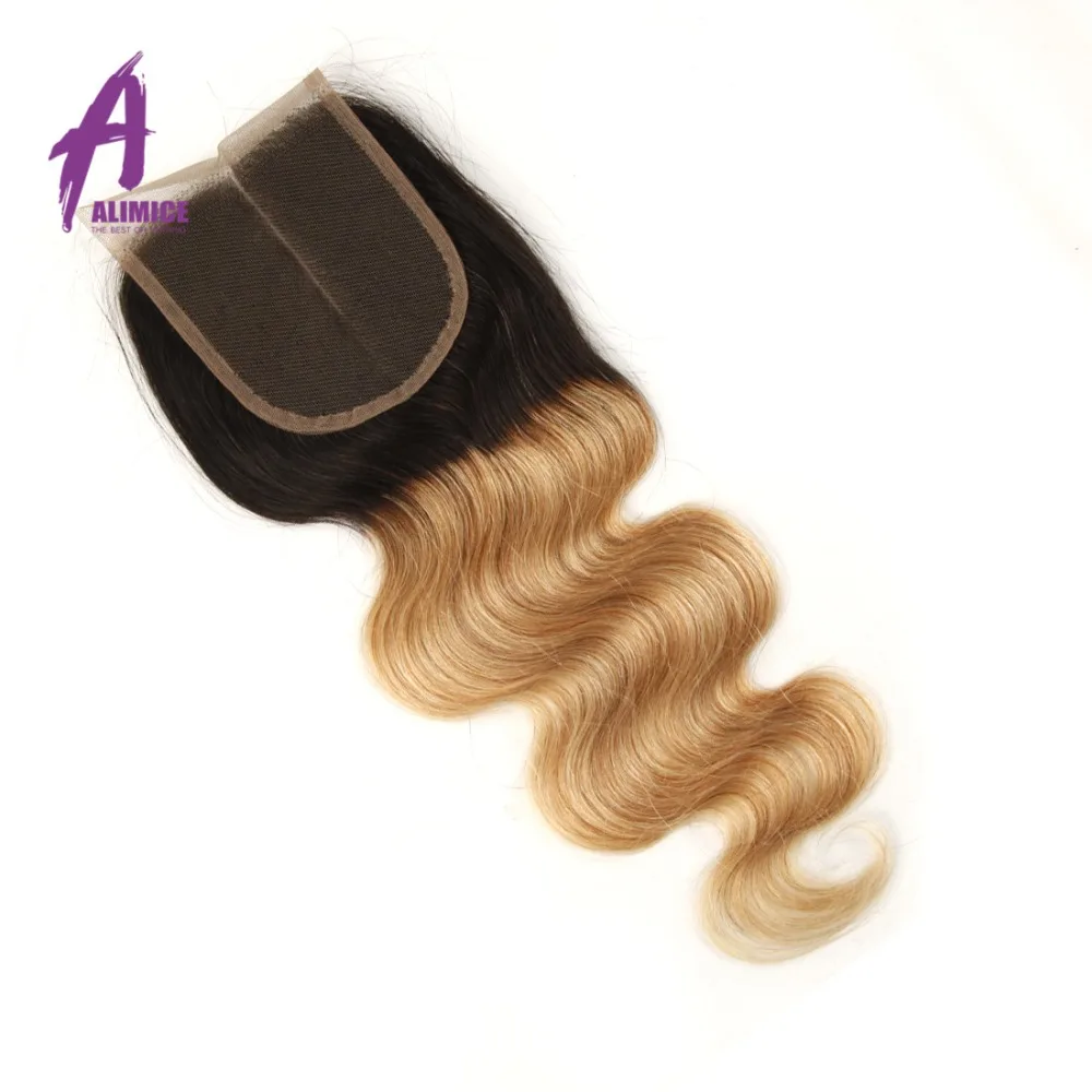 Alimice Indian Body Wave T1B27 Honey Blonde Ombre Hair 234 Bundles With Closure Remy Human Hair Weave Bundles With Closure (7)