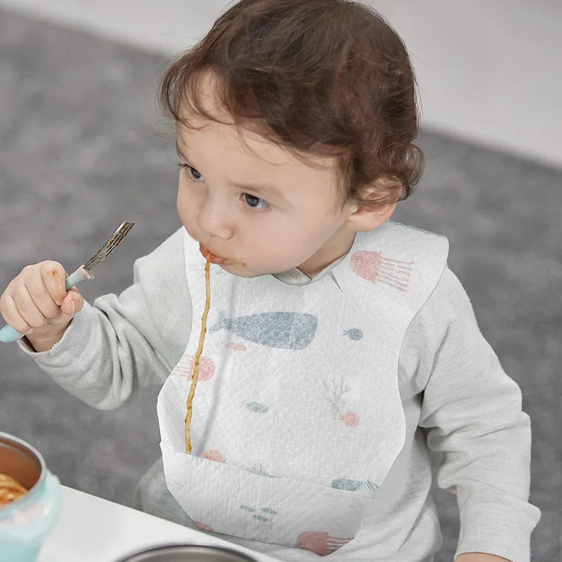 Babycare 20 шт нагрудники водонепроницаемые одноразовые нагрудники для малышей нетканые ткани едят слюны бумажные нагрудники младенцев