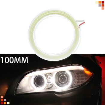 

2x LED Car Halo Ring Light Bulb COB Angel Eyes Light Daytime Running Headlight Lamp 12V 100MM Universal for Car Motorcycle