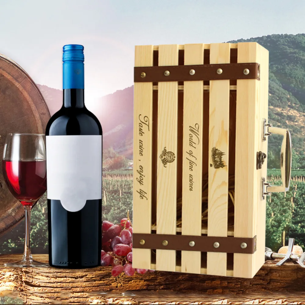 Buy 1 pcs Wine gift box high grade roasted color