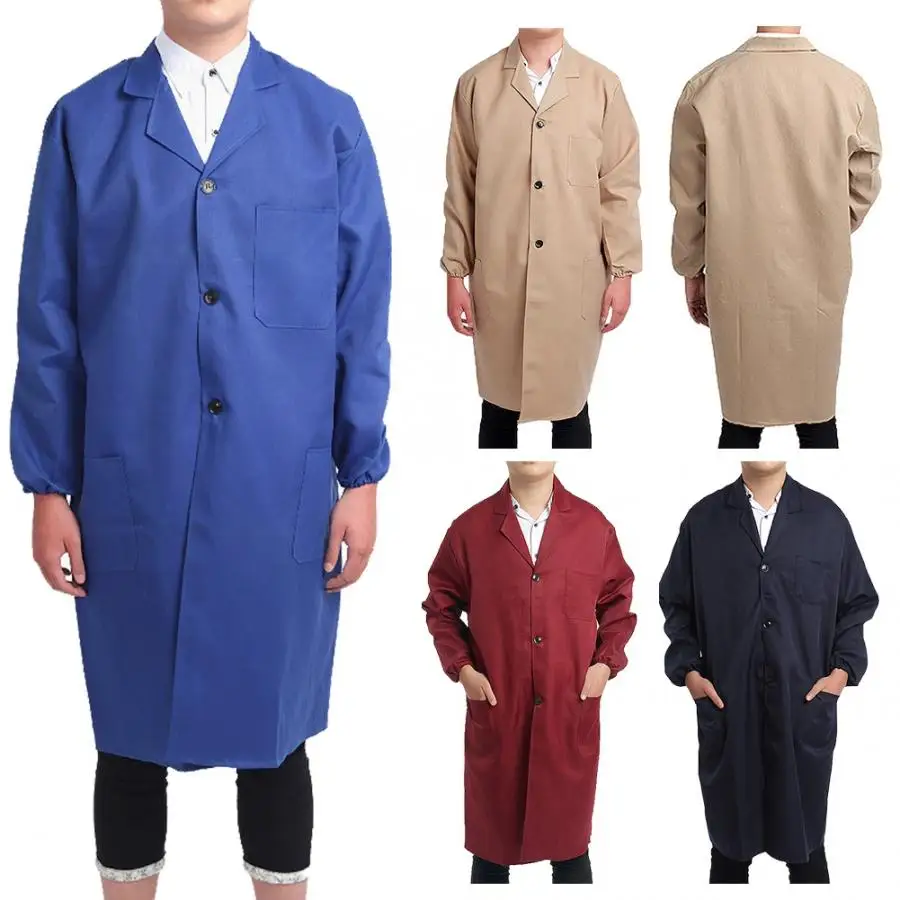 

Men Women Unisex Wear-Resistant Warehouse Workwear Coat Long Sleeve Labor Insurance Clothing jackets With Pockets