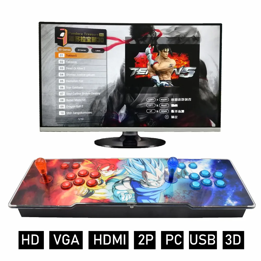 Горячая Распродажа 2350 в 1 Tresure 3D ТВ jamma аркадная игровая консоль с коробкой 9 VGA HDMI выход